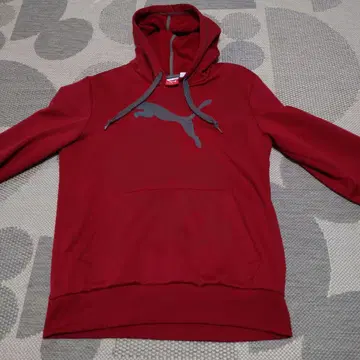 PUMA 빨간색 후드 부착 후드티 S 사이즈