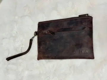 REVEN 가죽 클러치백 브라운