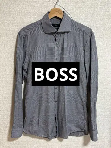 HUGO BOSS 그레이 체크 셔츠 39