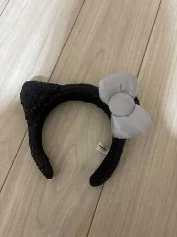 키티 스팽글 머리띠 리본 포함 블랙