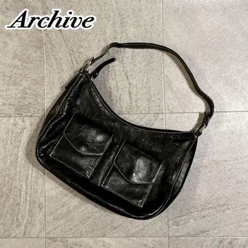 archive 원숄더 y2k 레더 블랙