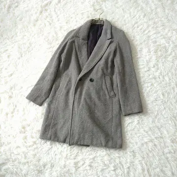 HARE 더블 브레스트 울 체스터 코트 S 그레이 심플