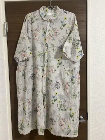 슈퍼 하카 꽃무늬 반팔 셔츠 원피스