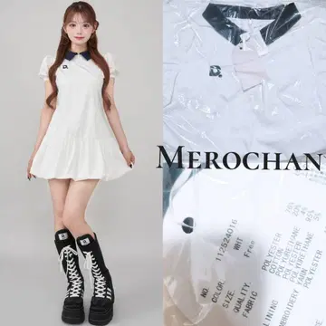 Darich 벌룬 폴로 미니 원피스 반팔 화이트