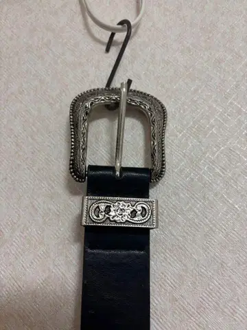 웨스턴 벨트 블랙 장식 벨트 실버톤 버클 y2k 그런지