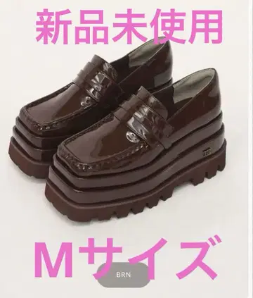 다리치 플랫폼 로퍼 에나멜 브라운