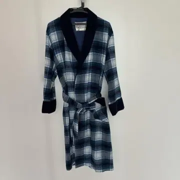 GOWN 블루 체크 가운 빈티지 쇼와 레트로