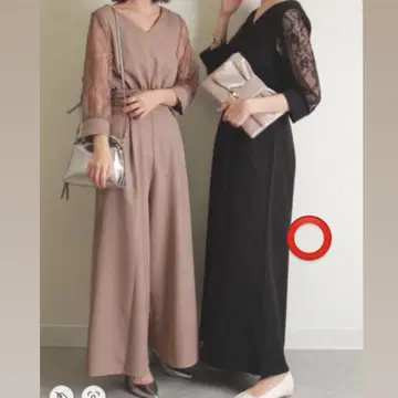 RANDA 블랙 V넥 올인원 결혼식
