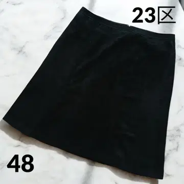 23구 스커트 스웨이드풍 블랙 빅 48 블랙 온워드 카시야마
