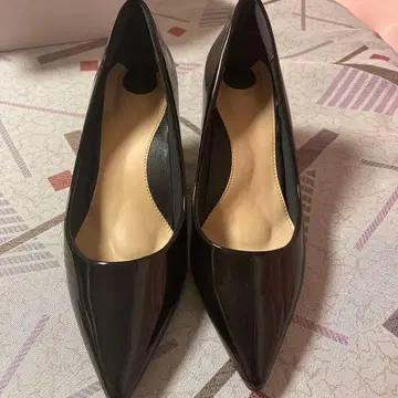 블랙 에나멜 펌프스 하이힐 24.5cm RANDA 란다