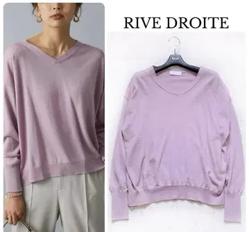 RIVE DROITE 리브 드와 울 캐시미어 V넥 니트 핑크