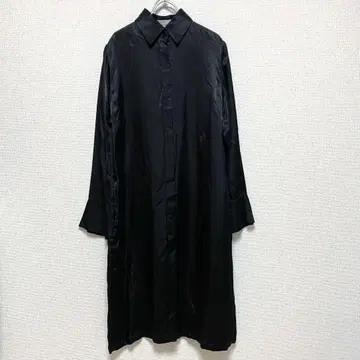 AKIRA NAKA 아키라나카 레이온 셔츠 롱 원피스 블랙