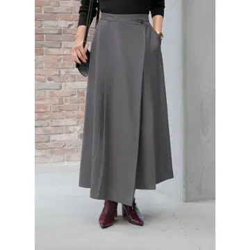 스타일 델리 비대칭 랩스커트 01 그레이