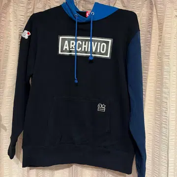 ARCHIVIO 후드 부착 후드티 46 네이비/블루