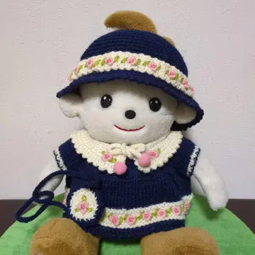 프리모푸엘 의류 손뜨개질 핸드메이드 원피스 모자 가을/겨울 네이비 네이비