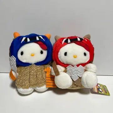 헬로키티 봉제 인형 2개 세트 아키타 산리오 레어 2001년