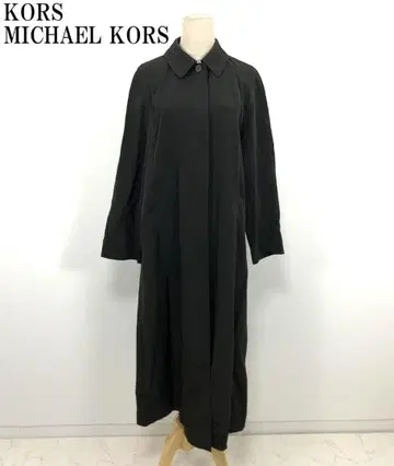 LA6947 마이클코어스 롱 스텐카라 코트 블랙 레이온 4