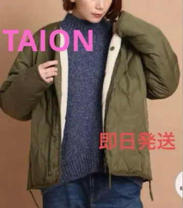 택 포함 새상품 Dessin TAION(R) 리버서블 크루넥 다운