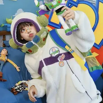 여성용 버즈 라이트이어 보아 블루종 플리스 자켓