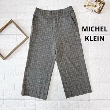 MICHEL KLEIN 체크 팬츠 M 출퇴근 깔끔한 성인 캐주얼