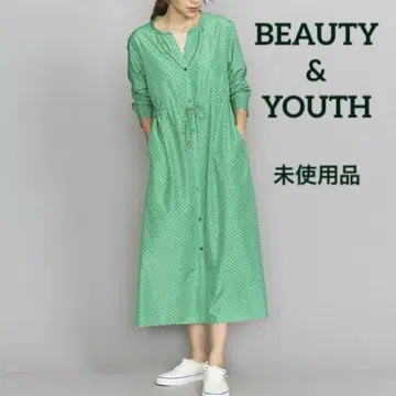 미사용품 뷰티 앤 유스 롱 맥시 원피스 긴팔 올 패턴
