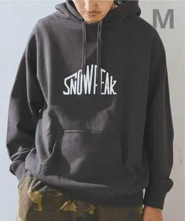새상품) Snow Peak 별주 로고 페이드 후드 맨투맨 블랙 M