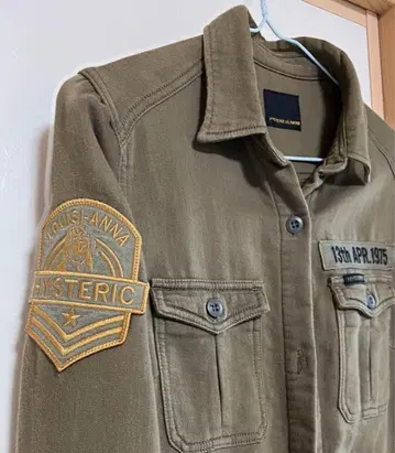 HYSTERIC GLAMOUR 카키 밀리터리 자켓 롱 셔츠