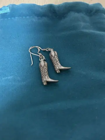 빈티지 실버 귀걸이 웨스턴 부츠