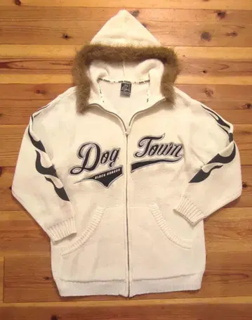 DOG TOWN 블랙 드래곤 집업 후드티 화이트 XL 사이즈