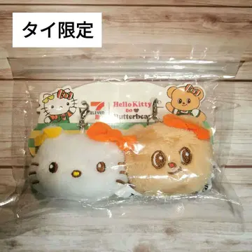 태국 한정판 레어 버터베어 x 헬로키티 백참 ,