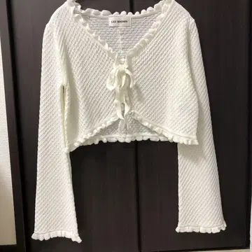 LILY BROWN 프릴 디테일 가디건 화이트
