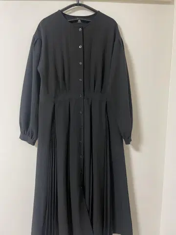 merlot 멀로 블랙 원피스 긴팔 플리츠