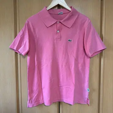 LACOSTE 핑크 반팔 피케 셔츠 사이즈 3