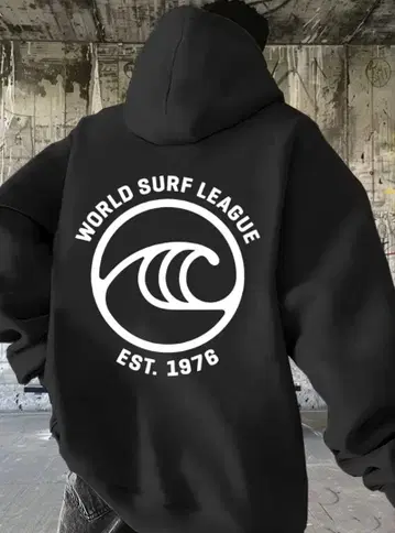 World Surf League 그래픽 후드티 블랙 S 1