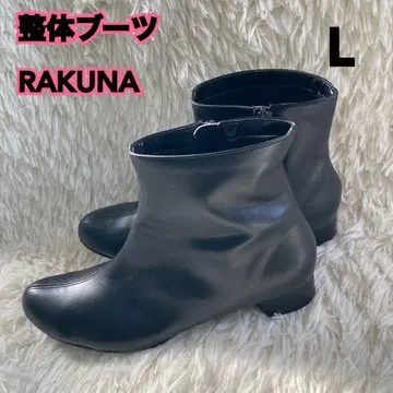 SEITAI BOOTS RAKUNA 블랙 사이드 지퍼 숏부츠 L