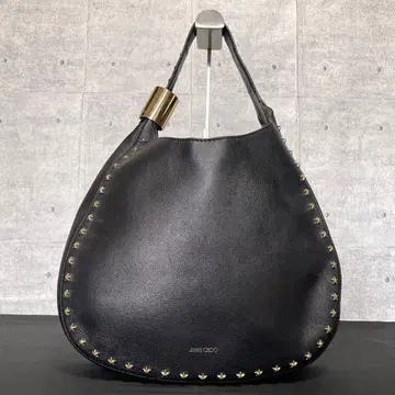 [새상품급] 지미추 STEVIE 블랙 가죽 원핸들백