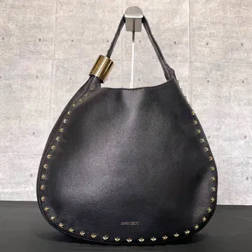 [새상품급] 지미추 STEVIE 블랙 가죽 원핸들백