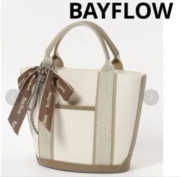 BAYFLOW 리본 참 라메 숄더 토트