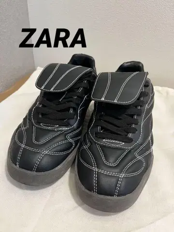 ZARA 블랙 가죽 스니커즈 43