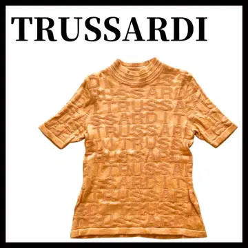 새상품급 TRUSSARDI 트루사르디 울 로고 니트 반팔 42 사이즈