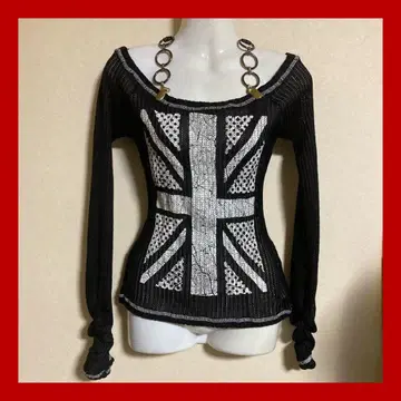 레어 d.i.a. 미사용 썸머 니트 상의 유니언 잭 프린트