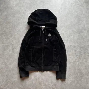 archive grunge lady velour parka black