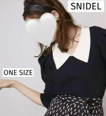 [ 컨디션 최상 ] SNIDEL 니트 컬러 퍼프 슬리브 풀오버