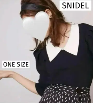 [ 컨디션 최상 ] SNIDEL 니트 컬러 퍼프 슬리브 풀오버