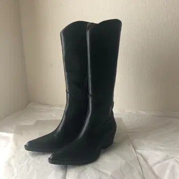 ZARA | 블랙 롱 부츠 39 웨스턴 스티치 부드러운 사양