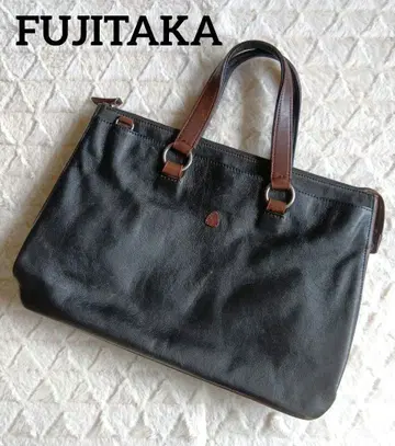 FUJITAKA 가죽 블랙 토트백