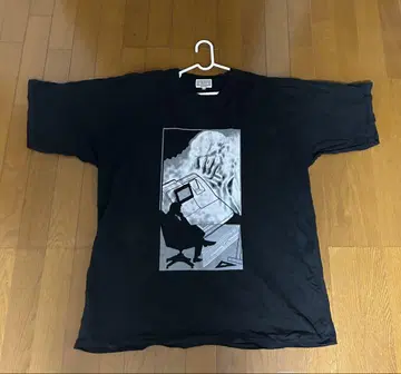 C.E cavempt 블랙 오버 사이즈 티셔츠 그래픽