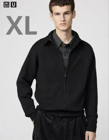 미사용 새상품 유니클로 U 25AW 더블 페이스 풀 지퍼 자켓 블랙 xl