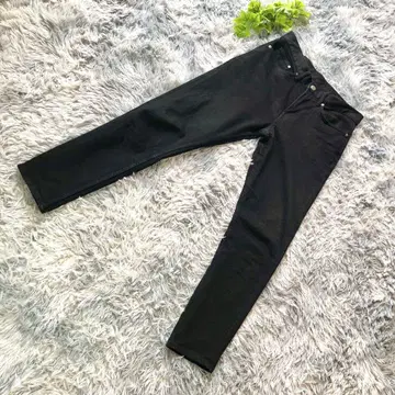 H&M [ 30/30 ] 블랙 슬림핏 팬츠 롱 레그 효과 스타일리시