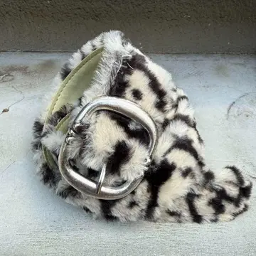 Y2K leopard fur belt 레오파드 퍼 벨트